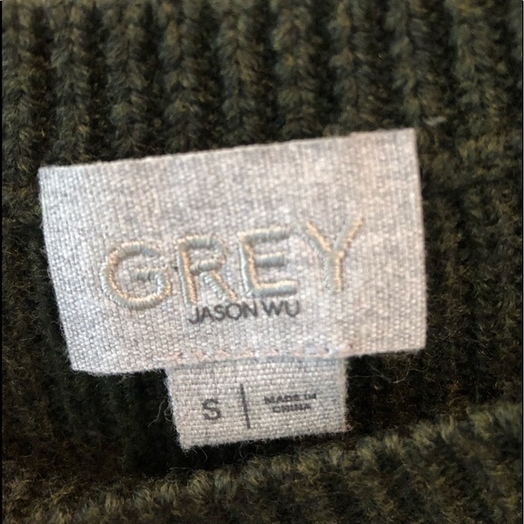 Grey By Jason Wu Forest Green Merino Wool trapeze Sweater Size S - Picture 9 of 16